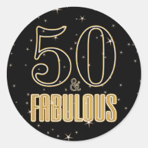 50 & Fabulous Black Guld Typography 50 Birthday