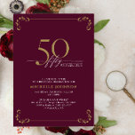 50 & Fabulous Burgundy White & Guld Birthday Inbjudningar<br><div class="desc">Det är din speciella 50-årsdag, och det är dags att fira! Vill du kasta den bästa basen i stan? Se till att det börjar med det högsta av stil med denna 50 & Fabulous Burgundy White & Guld Calligraphy Birthday-inbjudan. Det kommer säkert att ange tonen för ett glamoröst firande. Denna...</div>