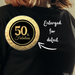 50 & Fabulous Classy Black Guld Knapp