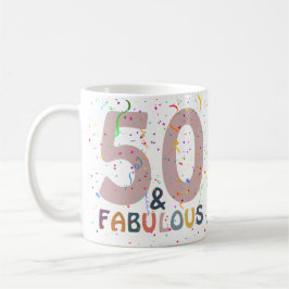 50 & Fabulous Confetti Rosa Modern typografi Kaffemugg