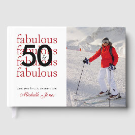 50 & Fabulous Custom Photo Name 50th Birthday Gästböcker