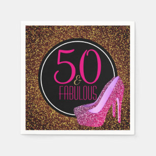 50 & Fabulous   Elegant 50:e Högklackarna på födel Pappersservett