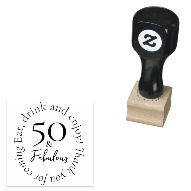 50 & Fabulous Elegant Black 50:e födelsedagen Stämpel (Stämplad)
