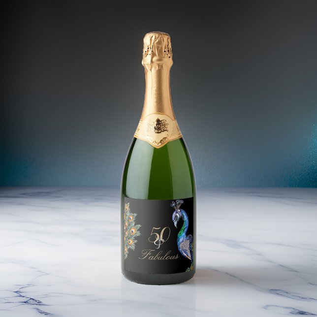 50 & Fabulous Elegant Watercolor Peacock Birthday (Skapare uppladdad)