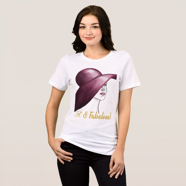 50 & Fabulous Elegant Woman Guest of Honor T Shirt (Framsida Full)