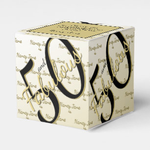 50 & Fabulous Födelsedagsfest Black/Guld Presentaskar