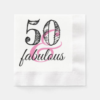 50 & Fabulous Födelsedagsfest Papper Pappersservett