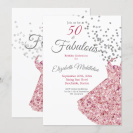 50 Fabulous Glitter Elegant Cocktail Dress Party Inbjudningar
