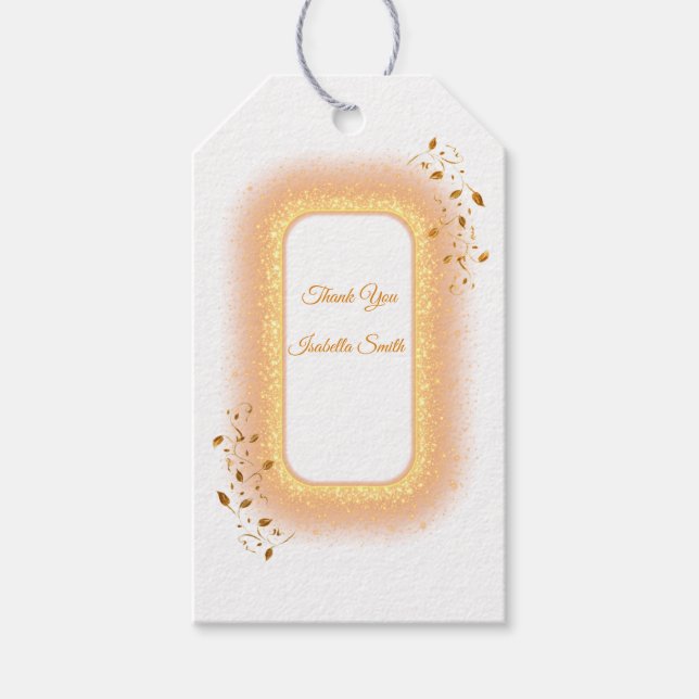 50& Fabulous golden födelsedagspresent-märkre Presentetikett (Framsidan)