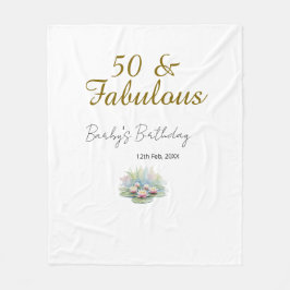 50 & fabulous golden water lotus lily watercolor  fleecefilt