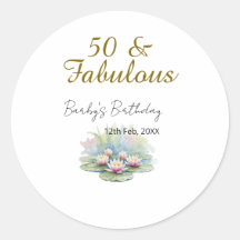 50 & fabulous golden water lotus lily watercolor 