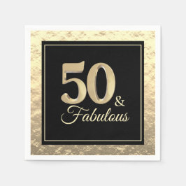 50 & Fabulous Guld Birthday Pappersservett
