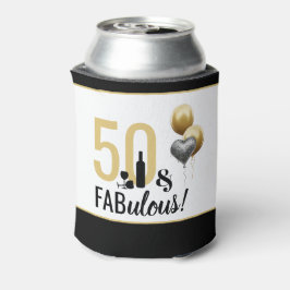 50 & Fabulous Guld & Black Modern Birthday