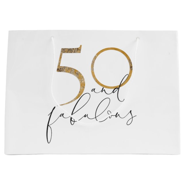 50 & Fabulous Guld Black & White 50:e födelsedagen (Framsidan)