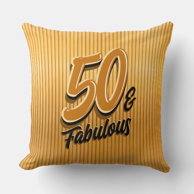 50 & Fabulous Guld Dekorativ kudde (Framsida)