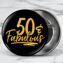 50 & Fabulous Guld Glitter 50:e födelsedag Gnistra