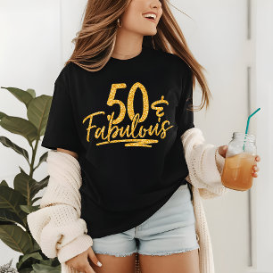 50 & Fabulous Guld Glitter 50:e födelsedag Gnistra T Shirt