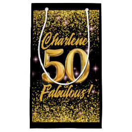50 Fabulous Guld Glitter Rosa Stars 50:e födelseda