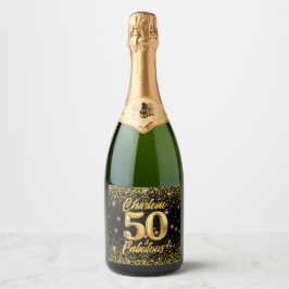 50 Fabulous Guld Glitter Rosa Stars 50:e födelseda