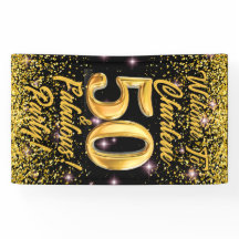 50 Fabulous Guld Glitter Rosa Stars 50:e födelseda