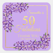 50 & Fabulous Guld Violet Flowers 50:e födelsedage