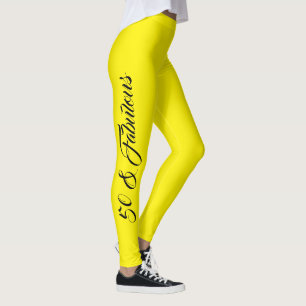 50 & Fabulous Gult Black Snyggt Elegant Girly Leggings