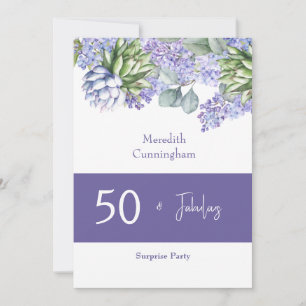 50 & Fabulous Lila Lilacs Watercolor II Inbjudningar