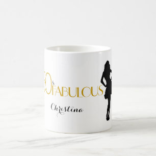 50 & FABULOUS Modern 50:e födelsedag med Silhouett Kaffemugg