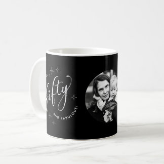 50 Fabulous Modern Black 50:e födelsedagsfoto Kaffemugg