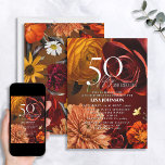 50 & Fabulous Mörk Moody Sunset Färg Blommigt Inbjudningar<br><div class="desc">Fira din 50-årsdag i stil med denna fantastiska 50-Mörks Moody inbjudan till Blommigt i Sunset Färg. Där sofistikeringen möter kvinnligt våld, har den här vackra layouten fotografi av blommor från ro och trädgård. Anpassa din inbjudan helt och hållet genom att lägga till personlig information skriven med modern kalligrafi - resultatet...</div>
