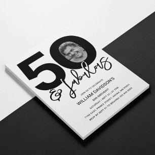 50 & Fabulous Photo 50:e födelsedagsinbjudan Inbjudningar