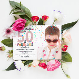 50 & Fabulous Photo 50:e Roligtens Födelsedagsfest Inbjudningar