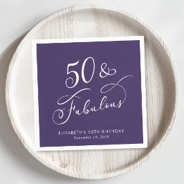 50 Fabulous Purple 50th Birthday Party Pappersservett