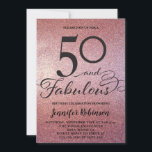 50 Fabulous Ro Guld Glitter Födelsedagsfest Inbjudningar<br><div class="desc">50 och fantastisk födelsedagsfest inbjudan i ro guld glitter.</div>