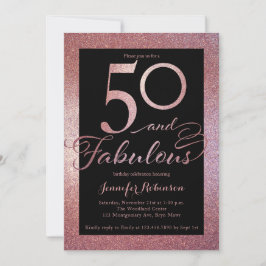 50 Fabulous Ro Guld Glitter Födelsedagsfest Invit Inbjudningar