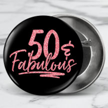 50 & Fabulous Rosa Glitter 50:e födelsedagsdagen G