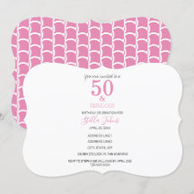 50 & Fabulous Rosa Sjöjungfru Cute Colorful Birthd