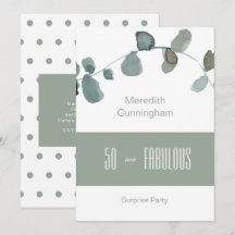 50 & Fabulous Sage Simple Birthday