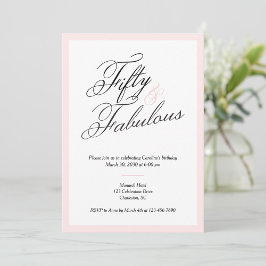 50 & Fabulous Script 50th Birthday Invitation Inbjudningar