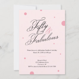 50 & Fabulous Script 50th Birthday Invitation Inbjudningar