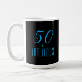 50 & Fabulous Sky Blue Black Kaffemugg