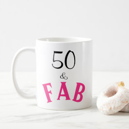50 & Fabulous Typography 50 Birthday Kaffemugg