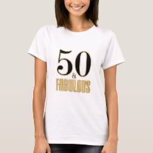 50 & Fabulous Typography Black Guld 50:e födelseda