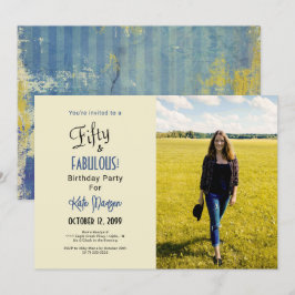 50 & FABULOUS Urban Ecru 50:e Födelsedagsfestens f Inbjudningar