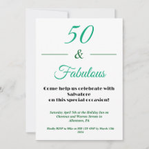 50 & Fantastisk 50-års födelsedagsinbjudan