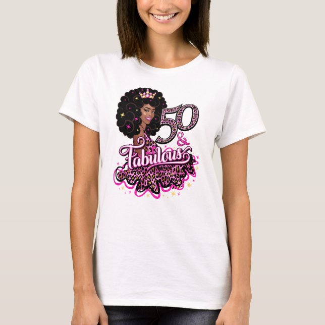 50 & fantastisk. 50-årsfirande damens t shirt (Framsida)