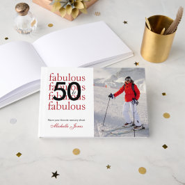 50 & Fantastisk Anpassad Foto Namn 50-årsdag Gästböcker