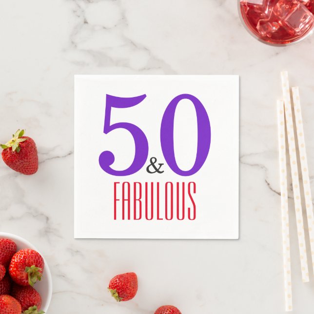50 & Fantastisk Chic Feminint Födelsedagstypsnitt Pappersservett (Insitu)