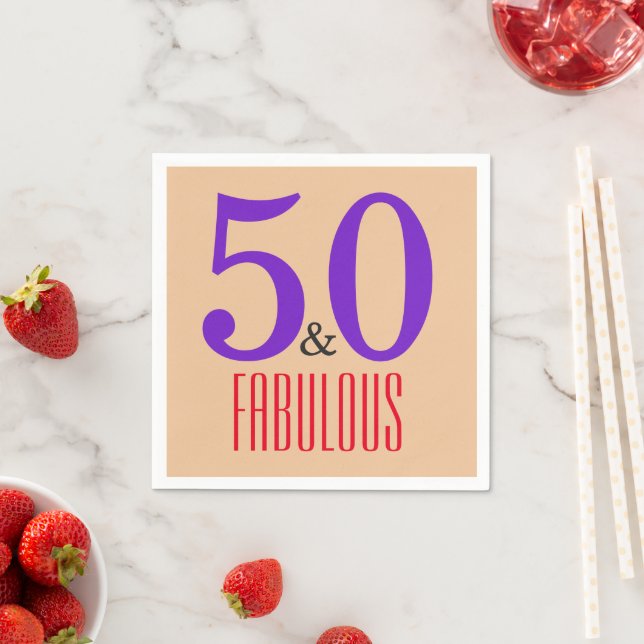 50 & Fantastisk Chic Jubileumsfödelsedag Pappersservett (Insitu)