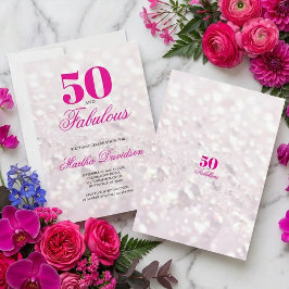 50 & Fantastisk Crystal Glam Firande Inbjudningar